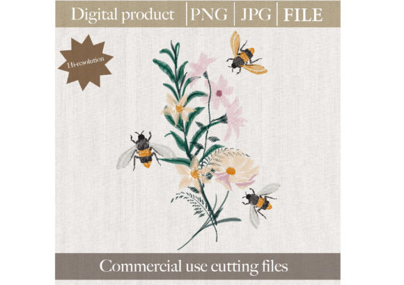 Embroidery Graphic Flower and Bees Review