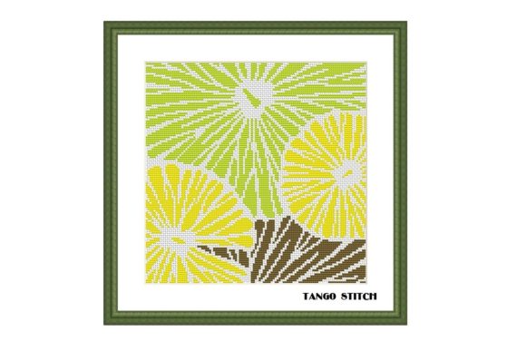 Green Simple Embroidery Flower Abstract Review
