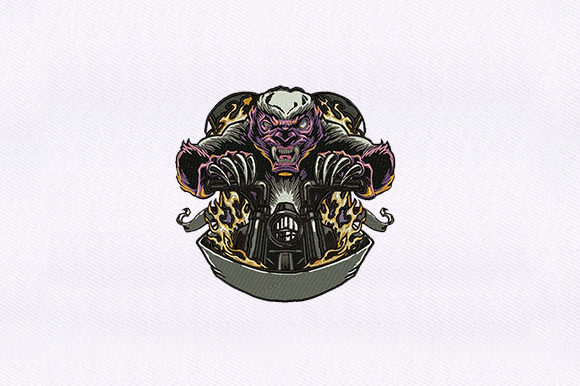 Monster Riding Chopper Embroidery Review