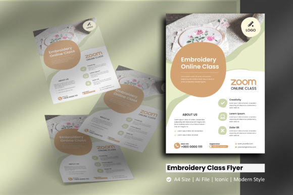 Online Embroidery Class Flyer Template Review