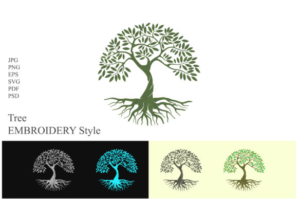 Tree Embroidery Style Logo Review for Craft Fair Products