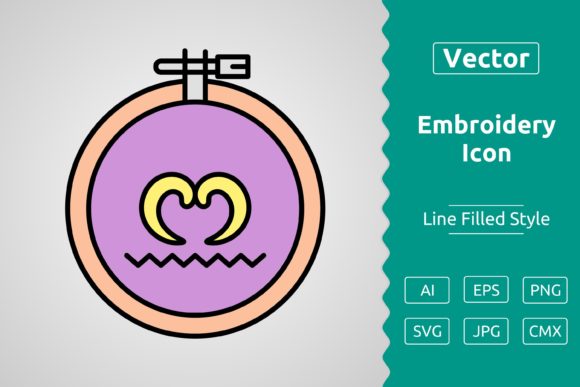 Vector Embroidery Filled Outline Icon Review